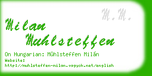 milan muhlsteffen business card