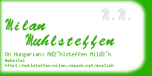 milan muhlsteffen business card